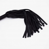 Черный кожаный флоггер - 45 см. - Crazy Handmade - купить с доставкой в Королеве