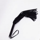 Черный кожаный флоггер - 45 см. - Crazy Handmade - купить с доставкой в Королеве