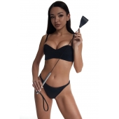 Стек с широким черным кожаным наконечником и металлической ручкой - 67 см. - Crazy Handmade - купить с доставкой в Королеве