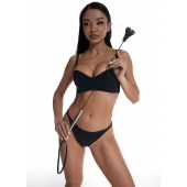 Стек с черным кожаным наконечником в виде сердца и металлической ручкой - 67 см. - Crazy Handmade - купить с доставкой в Королеве