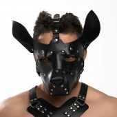 Черная кожаная маска «Собака» - Crazy Handmade - купить с доставкой в Королеве