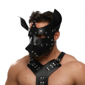 Черная кожаная маска «Собака» - Crazy Handmade - купить с доставкой в Королеве