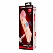 Телесная удлиняющая насадка с рельефом и вибрацией Brad - 21,3 см. - Baile - в Королеве купить с доставкой