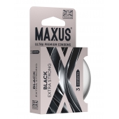 Черные утолщенные презервативы MAXUS Extra Strong с железным кейсом - 3 шт. - Maxus - купить с доставкой в Королеве