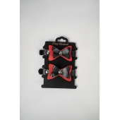 Черно-красные кожаные наручники с бантиками - Crazy Handmade - купить с доставкой в Королеве