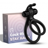 Черное эрекционное виброкольцо с подхватом мошонки Stay Hard - Boys of Toys - в Королеве купить с доставкой