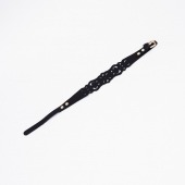 Черный ажурный чокер с золотистой фурнитурой - Crazy Handmade - купить с доставкой в Королеве