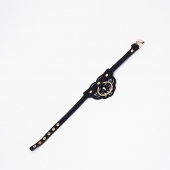 Черный чокер с клепками и золотистой фурнитурой - Crazy Handmade - купить с доставкой в Королеве