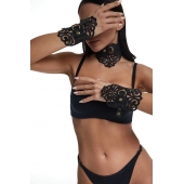 Фигурный набор для БДСМ-игр с узорами и золотистой фурнитурой - Crazy Handmade - купить с доставкой в Королеве