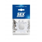 Прозрачное эрекционное кольцо со стимулирующими шариками - Sex Expert - в Королеве купить с доставкой