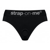 Черные трусики для насадок Heroine Lingerie Harness - size XL - Strap-on-me - купить с доставкой в Королеве