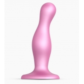 Розовая насадка Strap-On-Me Dildo Plug Curvy size M - Strap-on-me - купить с доставкой в Королеве
