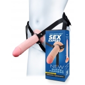 Мужской полый страпон на регулируемых ремешках - 22 см. - Sex Expert - купить с доставкой в Королеве