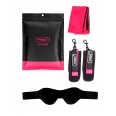 Черно-розовый эротический набор: маска, наручники и повязка - Erokay - купить с доставкой в Королеве