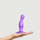 Фиолетовая насадка Strap-On-Me Dildo Plug Curvy size S - Strap-on-me - купить с доставкой в Королеве