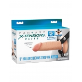 Телесный пустотелый фаллопротез 5’’ Hollow Silicone Strap-On - 14 см. - Pipedream - купить с доставкой в Королеве