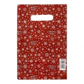 Красный подарочный новогодний пакет с вырубной ручкой (20х30 см) - Сима-Ленд - купить с доставкой в Королеве