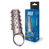 Дымчатая насадка на пенис с шипами и выпуклостями - 12 см. - Sex Expert - в Королеве купить с доставкой