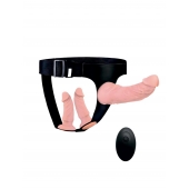 Женский страпон с 3 насадками и вибрацией - Erowoman-Eroman - купить с доставкой в Королеве