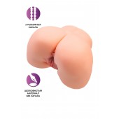 Телесный мастурбатор в форме попки с 2 любовными входами - No Name - в Королеве купить с доставкой