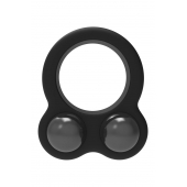 Черное эрекционное кольцо с утяжелителями Cockring Dual Weight - Dream Toys - в Королеве купить с доставкой