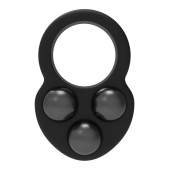 Черное эрекционное кольцо с утяжелителями - Dream Toys - в Королеве купить с доставкой