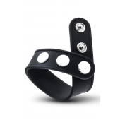 Черное эрекционное кольцо на кнопках - Blush Novelties - в Королеве купить с доставкой