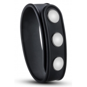 Черное эрекционное кольцо на кнопках - Blush Novelties - в Королеве купить с доставкой