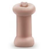 Телесный люминесцентный двусторонний мастурбатор Tasha - Blush Novelties - в Королеве купить с доставкой