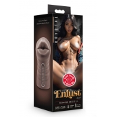 Коричневый мастурбатор-ротик Krystal Vibrating Masturbator - Blush Novelties - в Королеве купить с доставкой