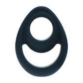 Черное эрекционное кольцо Double Ergo Silicone Cockring - Shots Media BV - в Королеве купить с доставкой