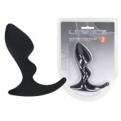 Черная анальная пробка для массажа простаты Double Ripple Silicone Prostate Massager - Shots Media BV - в Королеве купить с доставкой