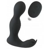 Черная анальная пробка с вибрацией, вращением и пультом ДУ RC Butt Plug with 2 Functions - Orion - в Королеве купить с доставкой