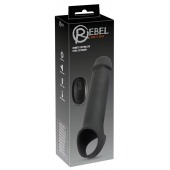 Черная вибронасадка для пениса с хомутом для мошонки и пультом ДУ Remote Controlled Penis Extension - Orion - в Королеве купить с доставкой