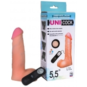Фаллическая насадка Харнесс UNICOCK 5,5  с вибрацией - 17 см. - LOVETOY (А-Полимер) - купить с доставкой в Королеве