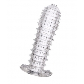 Гелевая прозрачная насадка c шипами - 12 см. - Toyfa Basic - в Королеве купить с доставкой