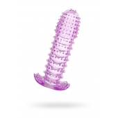 Гелевая фиолетовая насадка с шипами - 12 см. - Toyfa Basic - в Королеве купить с доставкой