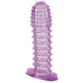 Гелевая фиолетовая насадка с шипами - 12 см. - Toyfa Basic - в Королеве купить с доставкой
