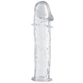 Гладкая прозрачная насадка с усиками под головкой - 12,5 см. - Toyfa Basic - в Королеве купить с доставкой