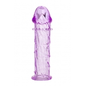 Гладкая фиолетовая насадка с усиками под головкой - 12,5 см. - Toyfa Basic - в Королеве купить с доставкой