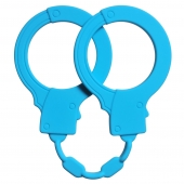 Голубые силиконовые наручники Stretchy Cuffs Turquoise - Lola Games - купить с доставкой в Королеве