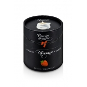 Массажная свеча с ароматом клубники Bougie de Massage Gourmande Fraise - 80 мл. - Plaisir Secret - купить с доставкой в Королеве