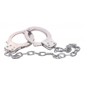 Наручники из металла с длинной цепочкой CHROME HANDCUFFS METAL HANDCUFFS W. KEY - NMC - купить с доставкой в Королеве