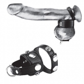 Утяжка для мошонки и пениса Cock Ring With 1  Ball Stretcher And Optional Weight Ring - BlueLine - купить с доставкой в Королеве