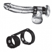 Утяжка на пенис с клёпками Duo Snap Cock And Ball Ring - BlueLine - купить с доставкой в Королеве