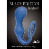 Синее эрекционное кольцо с анальной пробкой Double Pleasure Anal Plug - Lola Games - в Королеве купить с доставкой