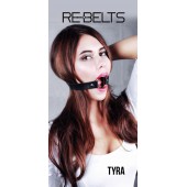 Чёрный кожаный чокер-кляп Tyra Black - Rebelts - купить с доставкой в Королеве