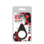 Чёрное эрекционное кольцо LIT-UP SILICONE STIMU RING 1 BLACK - Dream Toys - в Королеве купить с доставкой