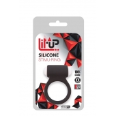 Чёрное эрекционное виброкольцо LIT-UP SILICONE STIMU RING 3 BLACK - Dream Toys - в Королеве купить с доставкой