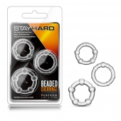 Набор из 3 прозрачных эрекционных колец Stay Hard Beaded Cockrings - Blush Novelties - в Королеве купить с доставкой